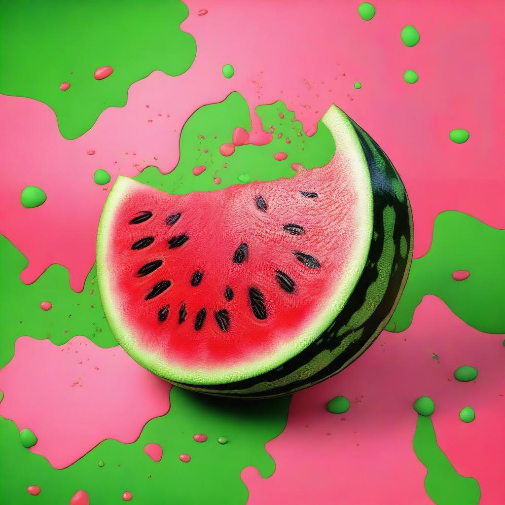 A vibrant, ultra high definition background featuring a watermelon color splash