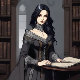 Isolde Ravenshadow, the enigmatic head of the Shadow Quill newspaper in Shard