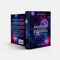 Create a formal and creative full book cover for a book titled 'Entrelazamientos Eternos' by Isaac Vílchez