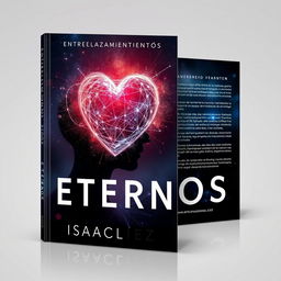 Create a formal and creative full book cover image for a book titled 'Entrelazamientos Eternos' by Isaac Vílchez