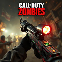 A dynamic and visually engaging thumbnail for a Call of Duty Zombies gameplay video