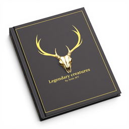 A minimalistic book cover featuring a foil deer skull in the center