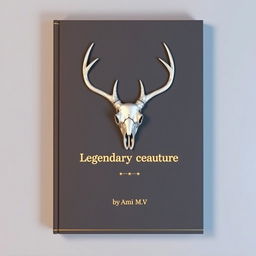 A minimalistic book cover featuring a foil deer skull in the center