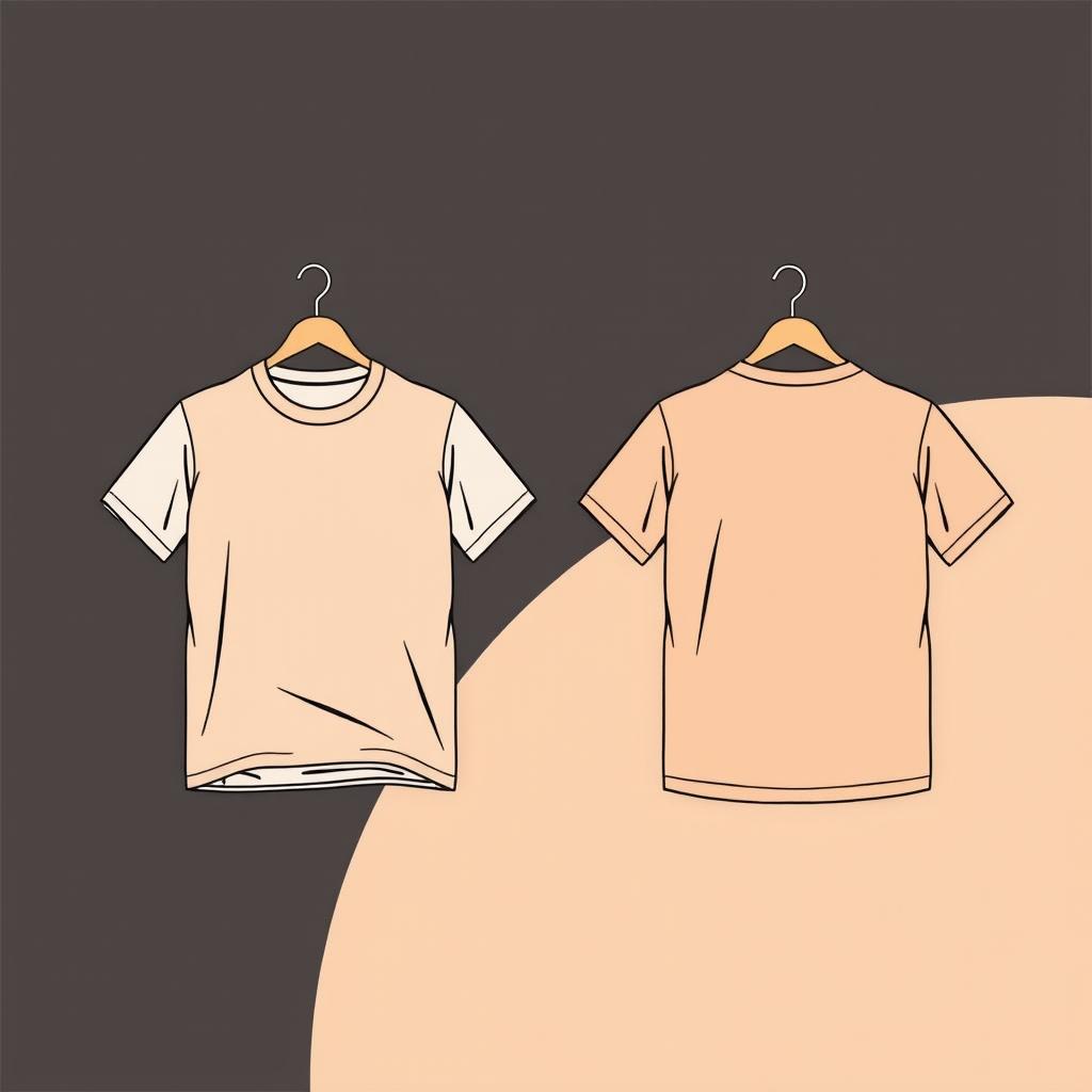 Create a t-shirt design featuring a peach color