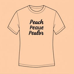 Create a t-shirt design featuring a peach color