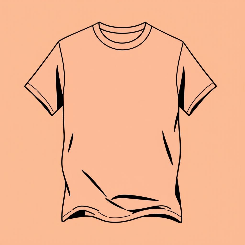 Create a t-shirt design featuring a peach color