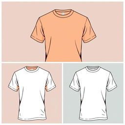 Create a t-shirt design featuring a peach color