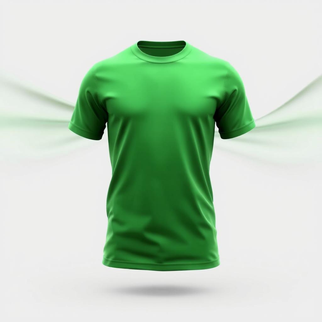 Create a 3D design for a t-shirt featuring a green color