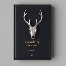 A minimalistic book cover featuring a foil deer skull in the center