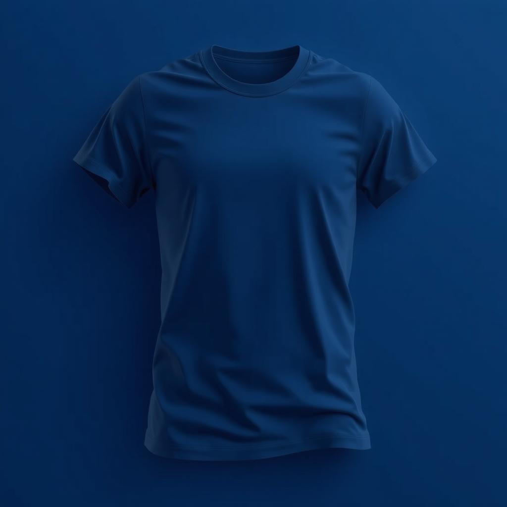 Create a 3D design for a t-shirt featuring a dark blue color