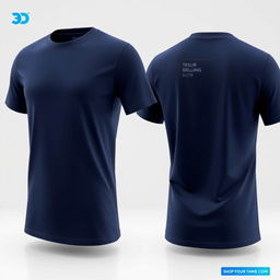 Create a 3D design for a t-shirt featuring a dark blue color