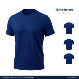 Create a 3D design for a t-shirt featuring a dark blue color