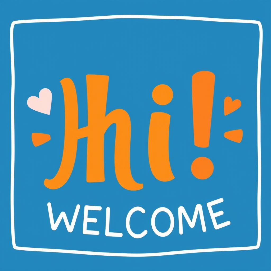 A friendly and welcoming image with a simple 'Hi' message, featuring bright colors and cheerful elements to greet the viewer.