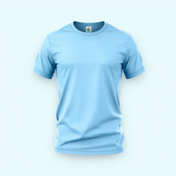 Create a 3D design for a t-shirt featuring a light blue color