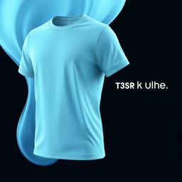 Create a 3D design for a t-shirt featuring a light blue color