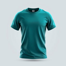 Create a 3D design for a t-shirt featuring a turquoise color