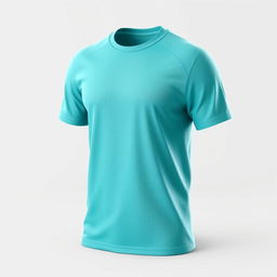 Create a 3D design for a t-shirt featuring a turquoise color