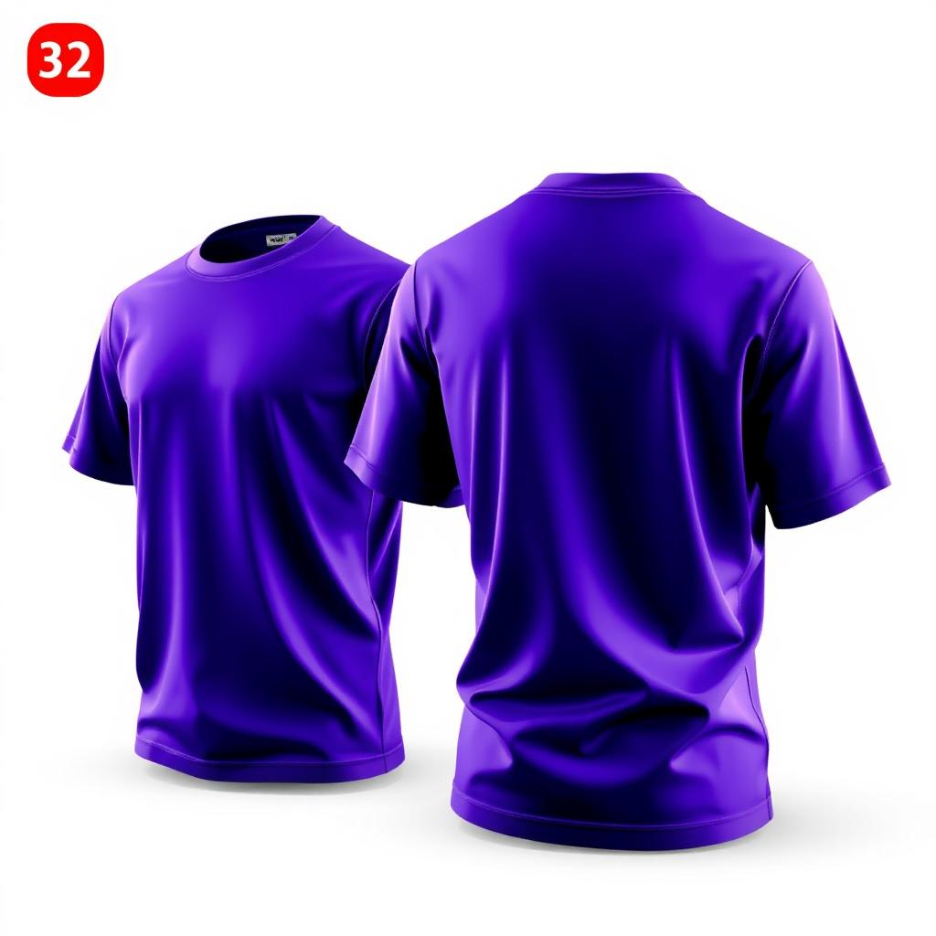 Create a 3D design for a t-shirt featuring a violet color