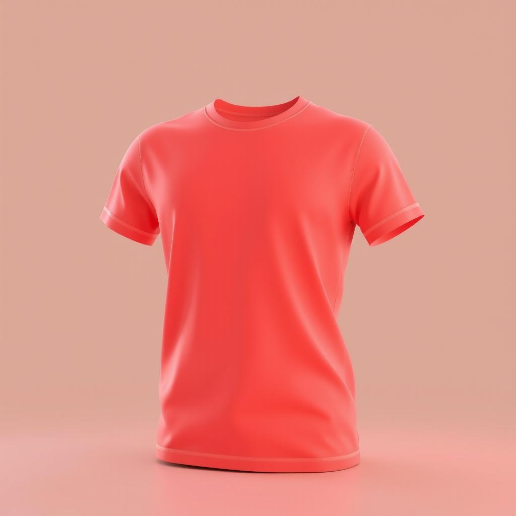 Create a 3D design for a t-shirt featuring a coral color