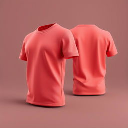 Create a 3D design for a t-shirt featuring a coral color