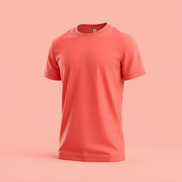 Create a 3D design for a t-shirt featuring a coral color