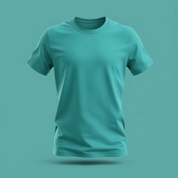 Create a 3D design for a t-shirt featuring a teal color