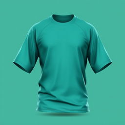 Create a 3D design for a t-shirt featuring a teal color