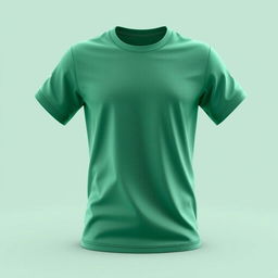 Create a 3D design for a t-shirt featuring an emerald color