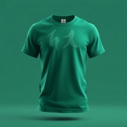 Create a 3D design for a t-shirt featuring an emerald color