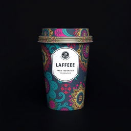 Create a packaging design for a cup inspired by batik from Indonesia