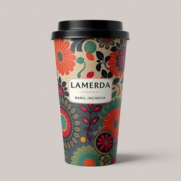 Create a packaging design for a cup inspired by batik from Indonesia