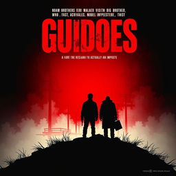 Design a horror movie poster titled 'Guidoes' in a red and black style