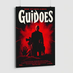 Design a horror movie poster titled 'Guidoes' in a red and black style