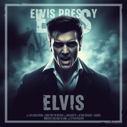 Design a horror movie poster featuring Elvis Presley as the central character