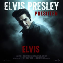 Design a horror movie poster featuring Elvis Presley as the central character