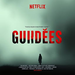 Create a horror movie poster titled 'Guidões' in a red and black style