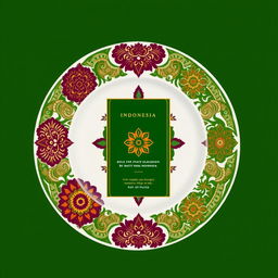 Create a packaging design for a plate inspired by batik from Indonesia