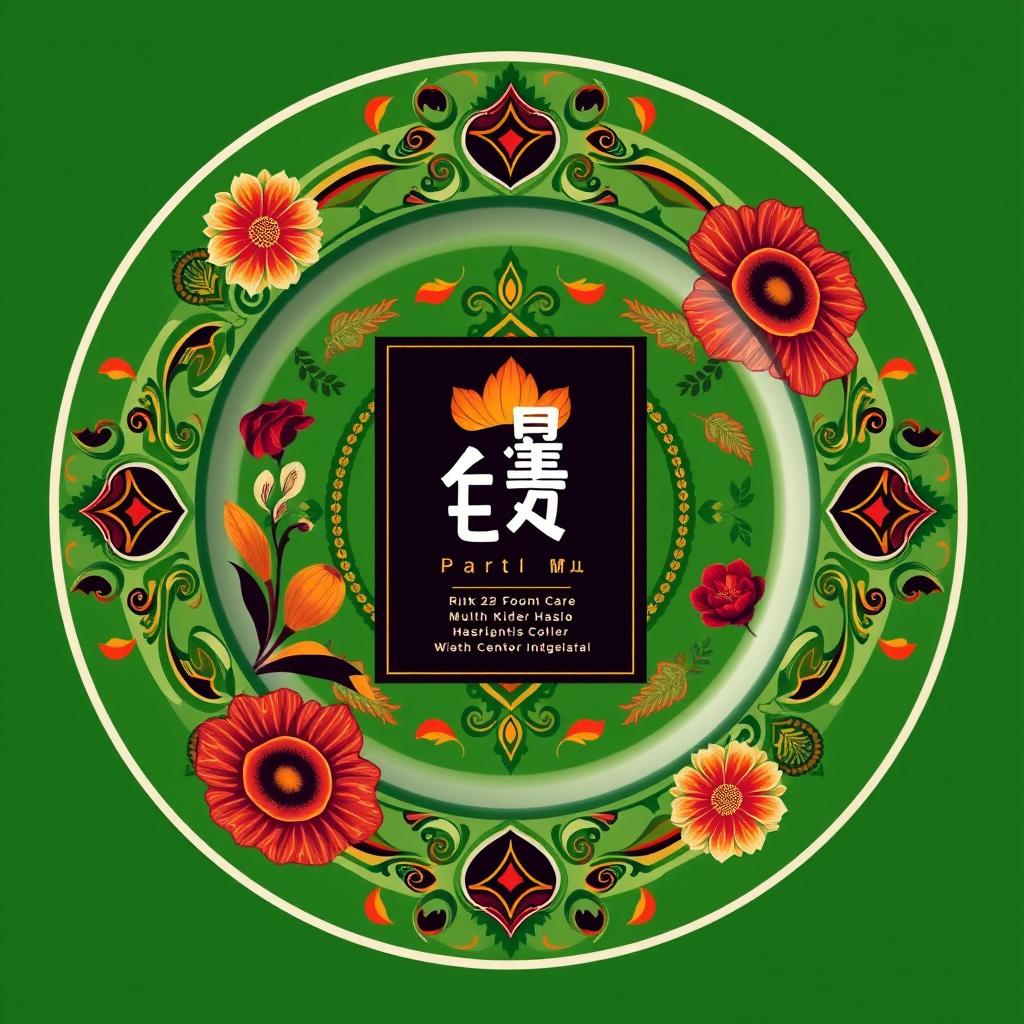 Create a packaging design for a plate inspired by Indonesian culture