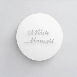 The title 'White Moonlight' written in Meybi font with a silver color