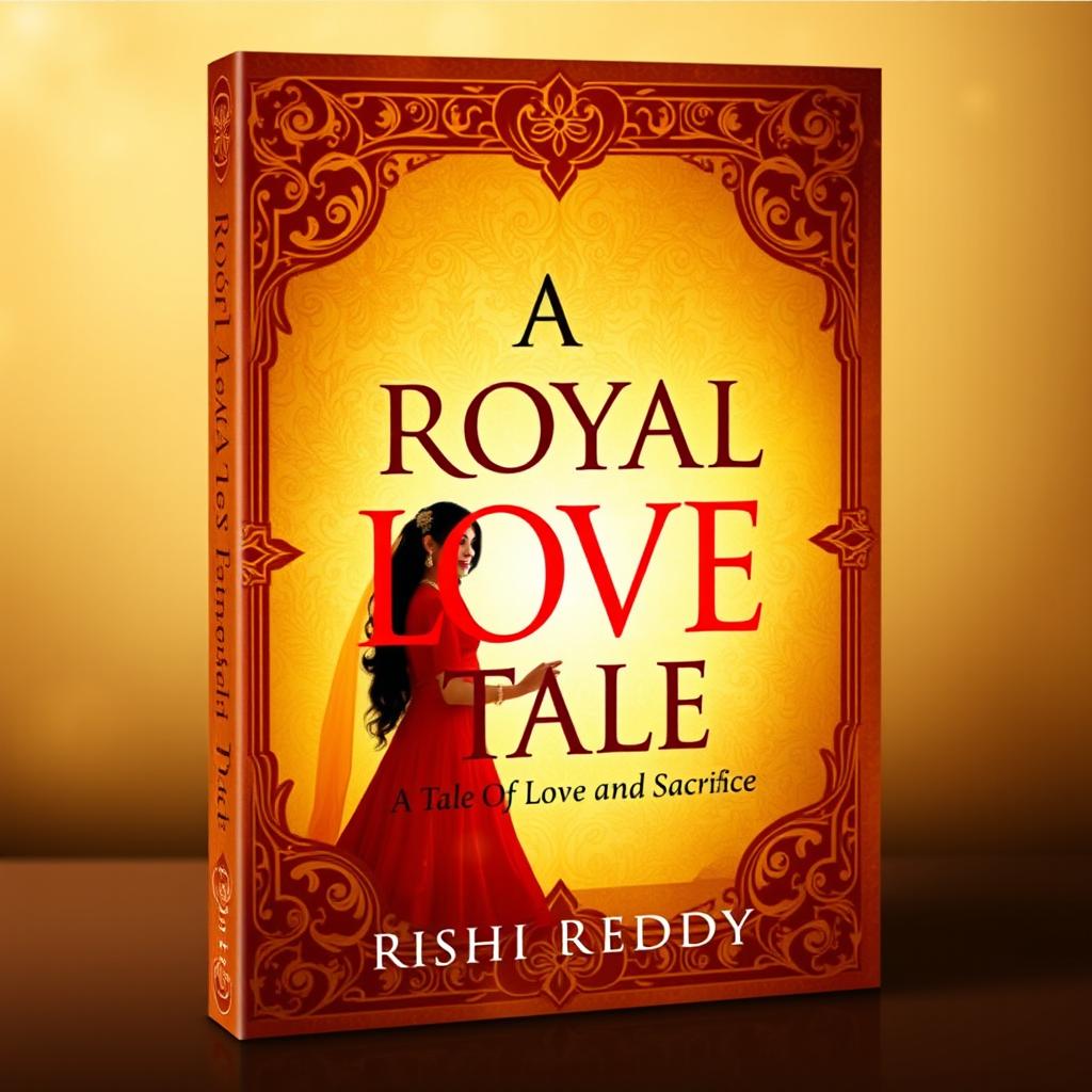 Create a book cover for the title 'A Royal Love Tale: A Tale Of Love and Sacrifice' by author RishiReddy