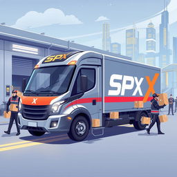 A modern and sleek illustration of an SPX Express expedition