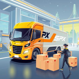 A modern and sleek illustration of an SPX Express expedition