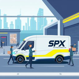 A modern and sleek illustration of an SPX Express expedition