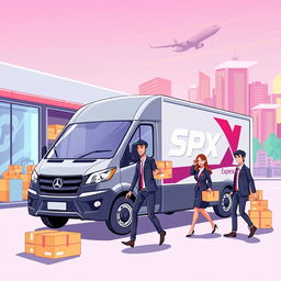 A stylish and modern illustration of an SPX Express expedition in a Pilox design