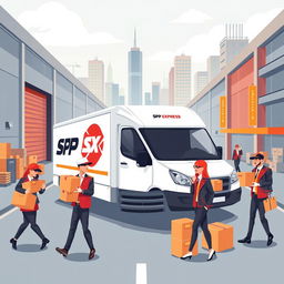 A stylish and modern illustration of an SPX Express expedition in a Pilox design