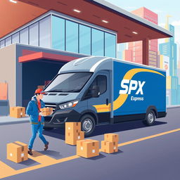 A stylish and modern illustration of an SPX Express expedition in a Pilox design