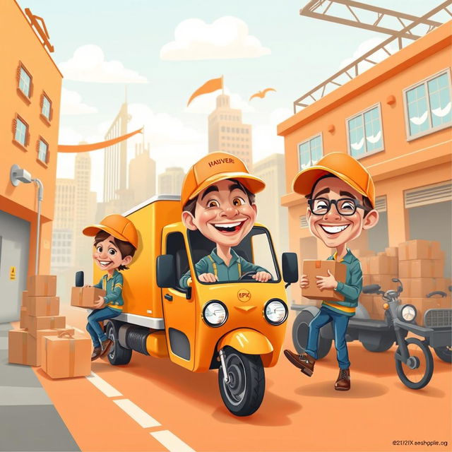 A fun and whimsical caricature design of an SPX Shopee expedition