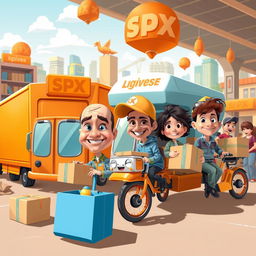 A fun and whimsical caricature design of an SPX Shopee expedition