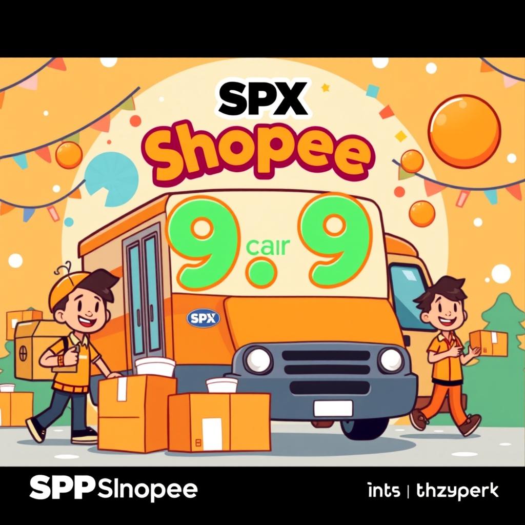 A lively and colorful cartoon-style design for the SPX Shopee 9