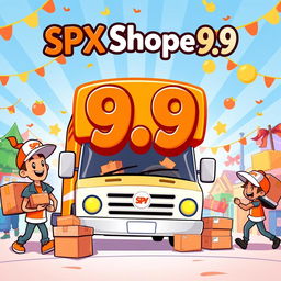 A lively and colorful cartoon-style design for the SPX Shopee 9